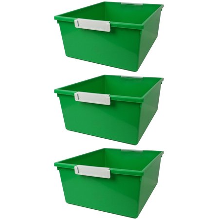 ROMANOFF Storage Bin, Plastic, Green, 3 PK 53605